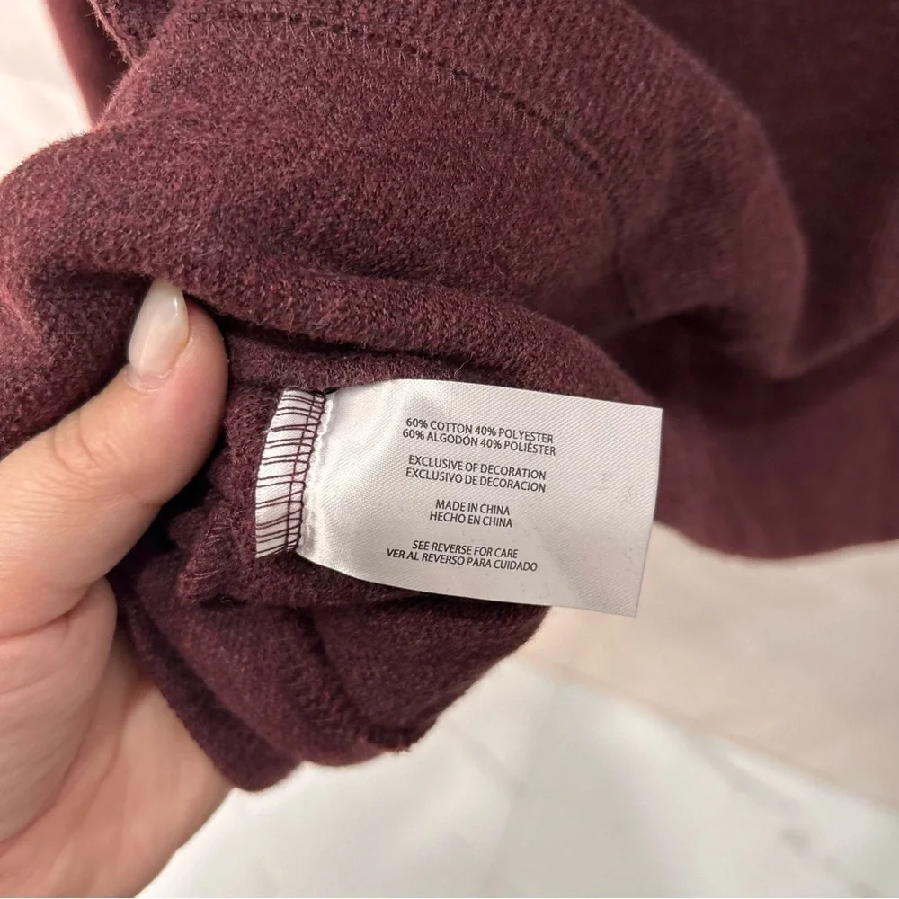 Banana Republic Long Sleeve Crew Neck Sweater Men Size XXL Burgundy Cotton Blend